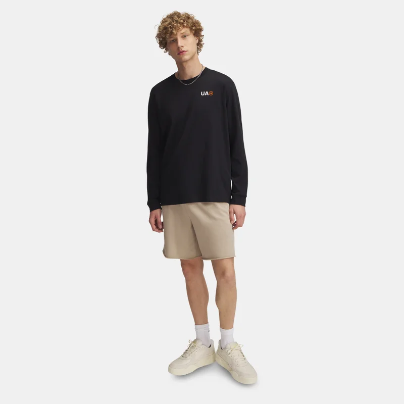 UNDER ARMOUR Beige Men's Rival Terry Logo Shorts for Men | Best Price UAE